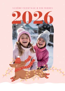 Foto-Weihnachtskarte mit Dackel und 2027