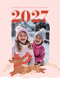 Foto-Weihnachtskarte mit Dackel und 2027