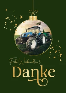Foto-Weihnachtskarte Weihnachtskugel Danke Landwirtschaft