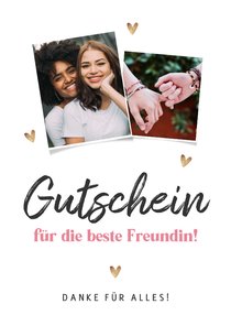 Fotocollage Dankeskarte Gutschein allerbeste Freundin