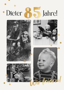 Fotocollage Einladungskarte zum 85. Geburtstag Vintage