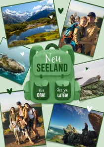Fotocollage Karte Neuseeland Rundreise