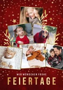 Fotocollage Weihnachtsgrüße mit 6 Fotos