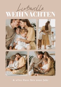 Fotocollage-Weihnachtskarte beige