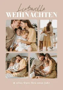Fotocollage-Weihnachtskarte beige
