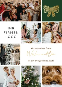 Fotocollage Weihnachtskarte geschäftlich Logo Fotoraster