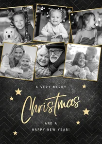 Fotocollage Weihnachtskarte merry christmas and stay safe