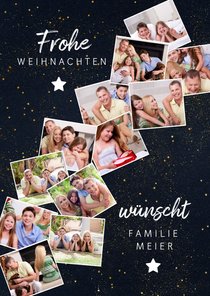 Fotocollage-Weihnachtskarte mit 12 Fotos