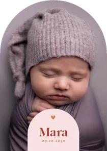 Fotokarte Bogen Geburt grafisch kleines Herz