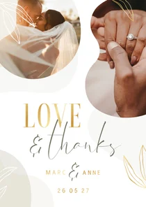 Fotokarte Danksagung Hochzeit elegant & abstrakt