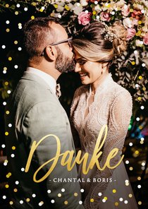 Fotokarte Danksagung Hochzeit Goldlook