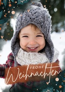 Fotokarte Frohe Weihnachten mit Dekoelementen