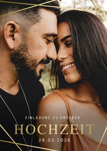 Fotokarte Hochzeitseinladung Linienspiel