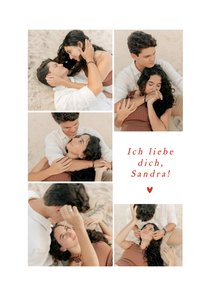 Fotokarte 'Ich liebe dich' Fotocollage mit 5 Fotos