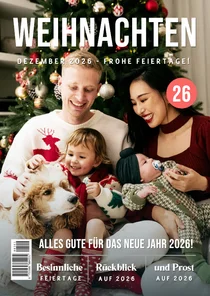 Fotokarte originell im weihnachtlichen Magazin-Stil 