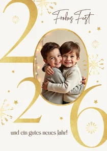 Fotokarte Weihnachten 2026 Goldoptik