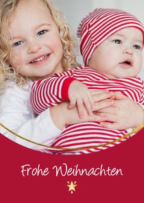 Fotokarte Weihnachtsgrüße rundes Foto & Sternchen