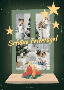 Fotoweihnachtskarte mit Fenster