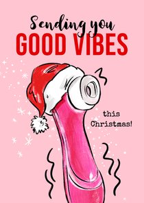 Freche Weihnachtskarte 'Good vibes'