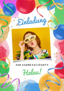 Fröhliche Einladung Faschingsparty Kinder