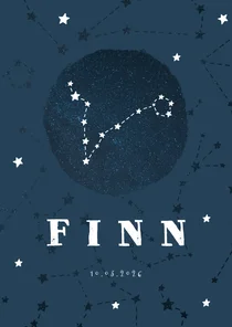 Geburtskarte Sternzeichen Fische Foto innen