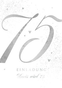 Geburtstagseinladung 75. Geburtstag Silberdruck