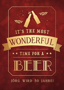 Geburtstagseinladung 'Time for a Beer'