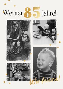 Geburtstagseinladung vintage Fotocollage 85. Geburtstag