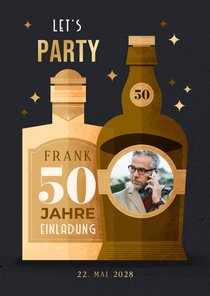 Geburtstagseinladung Whiskyflaschen