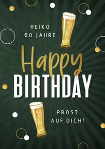 Geburtstagskarte Bier 'happy birthday'