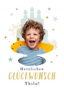 Geburtstagskarte Fotoausschnitt Torte