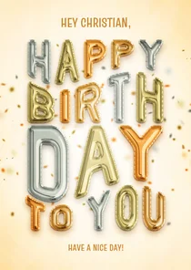 Geburtstagskarte 'Happy Birthday' 3D-Folienballons