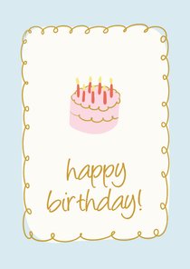 Geburtstagskarte 'Happy Birthday' rosa Geburtstagstorte