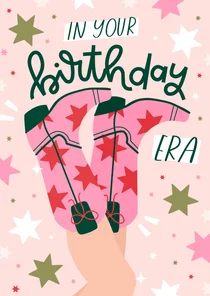 Geburtstagskarte 'In Your Birthday Era' Cowboystiefel
