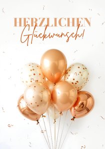 Geburtstagskarte Luftballons Metallic