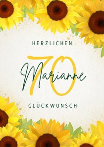 Geburtstagskarte mit Sonnenblumen