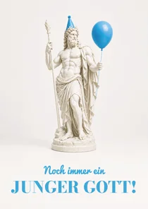 Geburtstagskarte Statue 'Junger Gott'