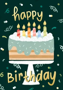 Geburtstagskarte Torte mit Konfetti