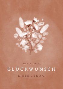 Geburtstagskarte weißer Trockenblumenstrauß