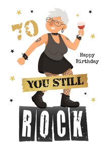 Geburtstagskarte 'You still rock' 70 Jahre Glückwünsche