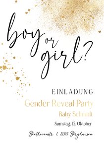 Gender Reveal Party Einladungskarte 'Boy or Girl'