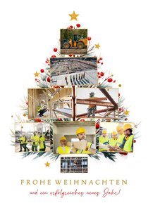 Geschäftliche Foto-Karte Weihnachtsbaum mit 8 Fotos