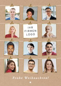 Geschäftliche Fotocollage Weihnachtskarte Mitarbeiterfotos