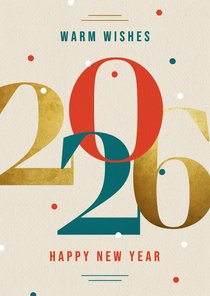 Geschäftliche Neujahrsgrüße große Ziffern 2026