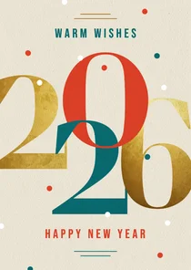 Geschäftliche Neujahrsgrüße große Ziffern 2026