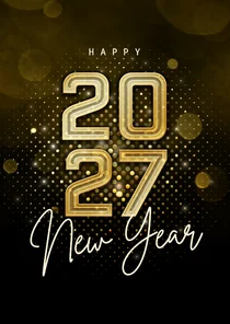 Geschäftliche Neujahrskarte futuristisch 2027 Lichtpunkte