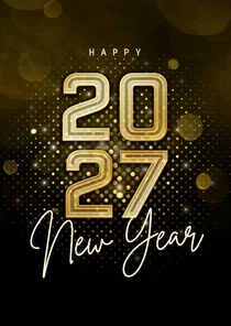 Geschäftliche Neujahrskarte futuristisch 2027 Lichtpunkte