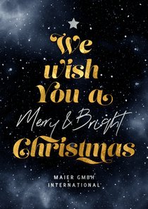 Geschäftliche Weihnachtsgrüße Typografie Sternenhimmel 