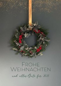 Geschäftliche Weihnachtskarte Weihnachtskranz