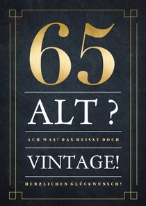 Glückwunschkarte 65 Jahre Vintage